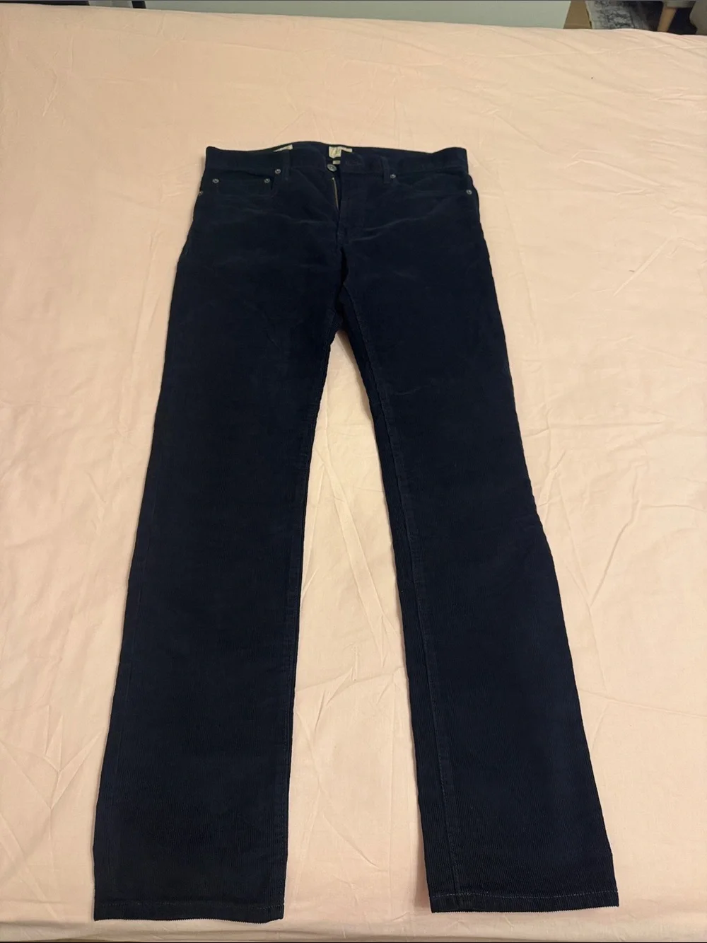 J Crew Men Navy Blue Corduroy Jeans